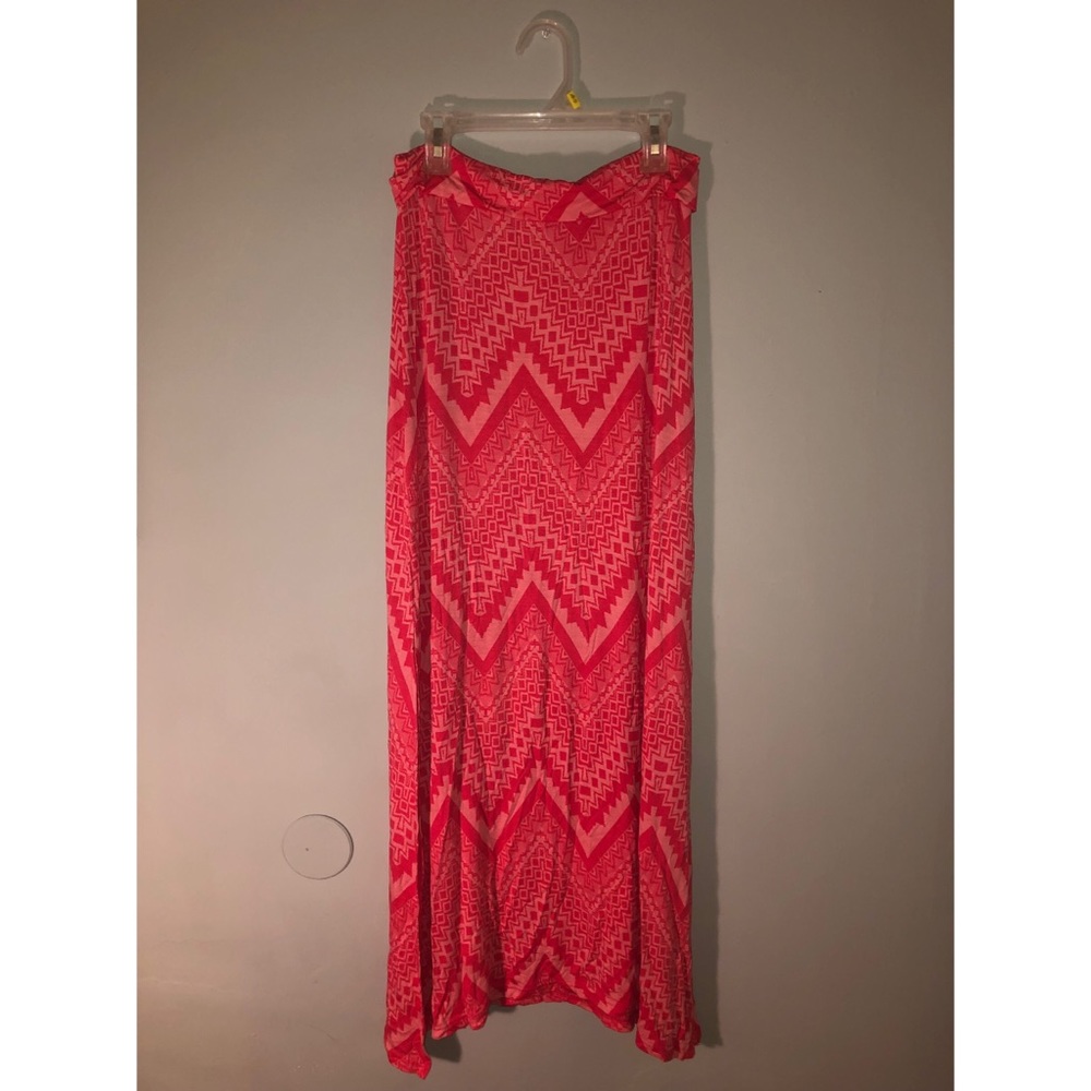 Pink Maxi Print Skirt